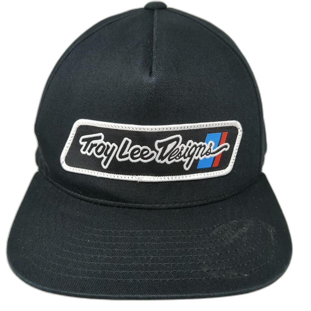 Troy Lee Designs 5 Panel Black Hat One Size Snapback Green Underbrim Racing